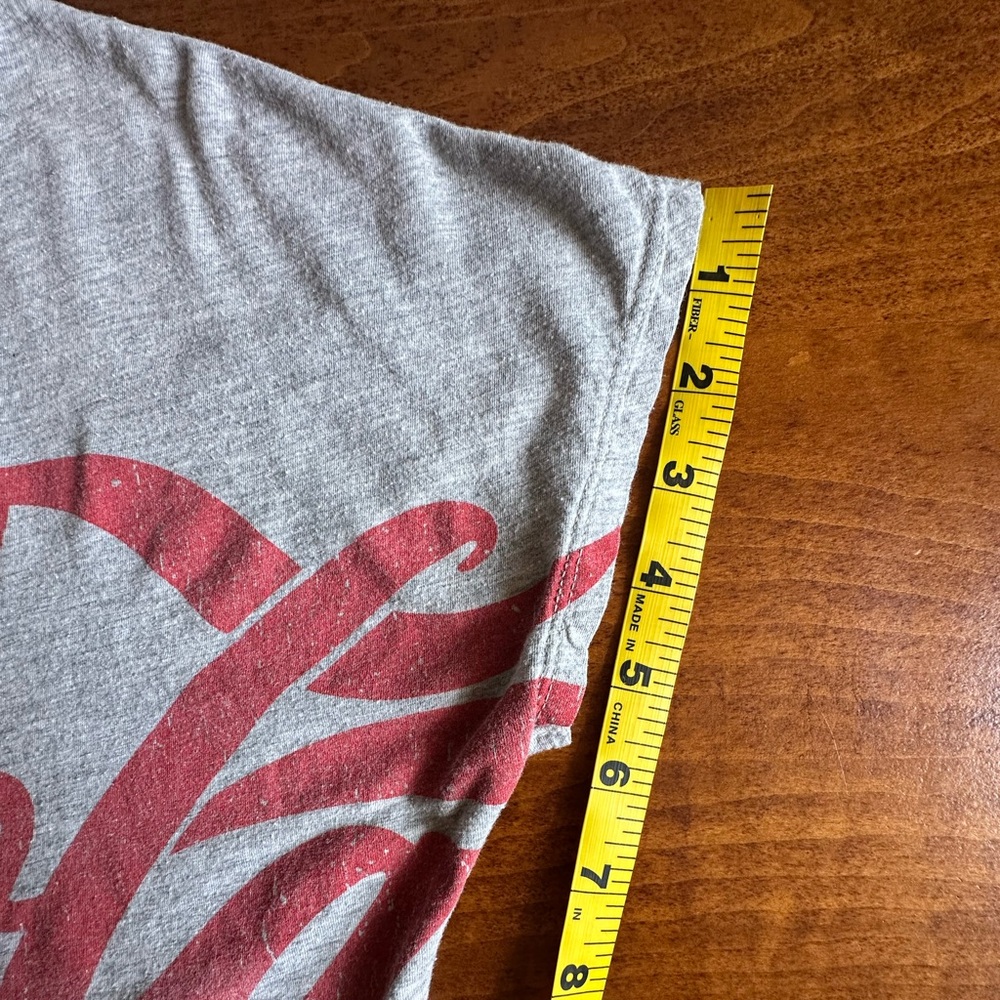 Coca-Cola•cropped tee•women’s small•modal/cotton•gray/red•v-neck•short sleeve - Picture 11 of 13